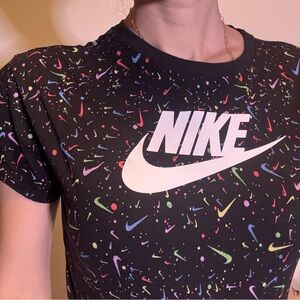 Nike Women's Black Tee with Multicolor Graphic